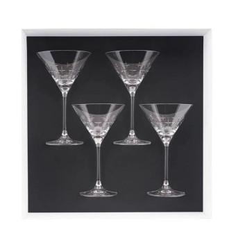 DEGRENNE Set of 4 Newport Twist 21cl Martini Glasses