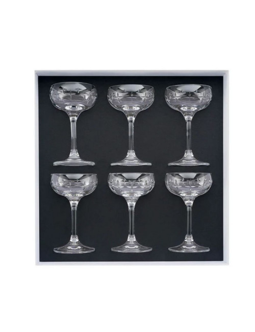DEGRENNE Set of 6 Newport Twist 7.5cl liqueur glasses