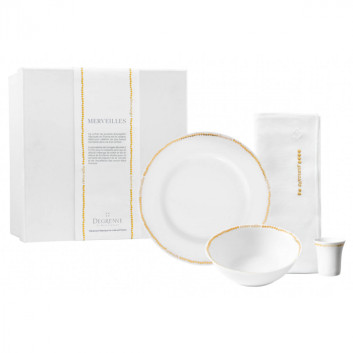 DEGRENNE Merveilles 4-Piece Porcelain Dinnerware Set