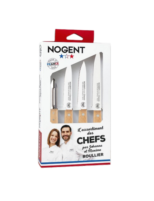 NOGENT Beech Chefs' Kitchen Set of 4 Knives