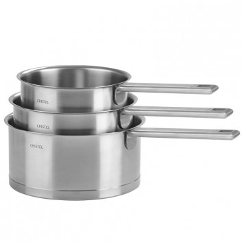 Set of 3 fixed Strate pans Cristel - 16, 18 and 20cm